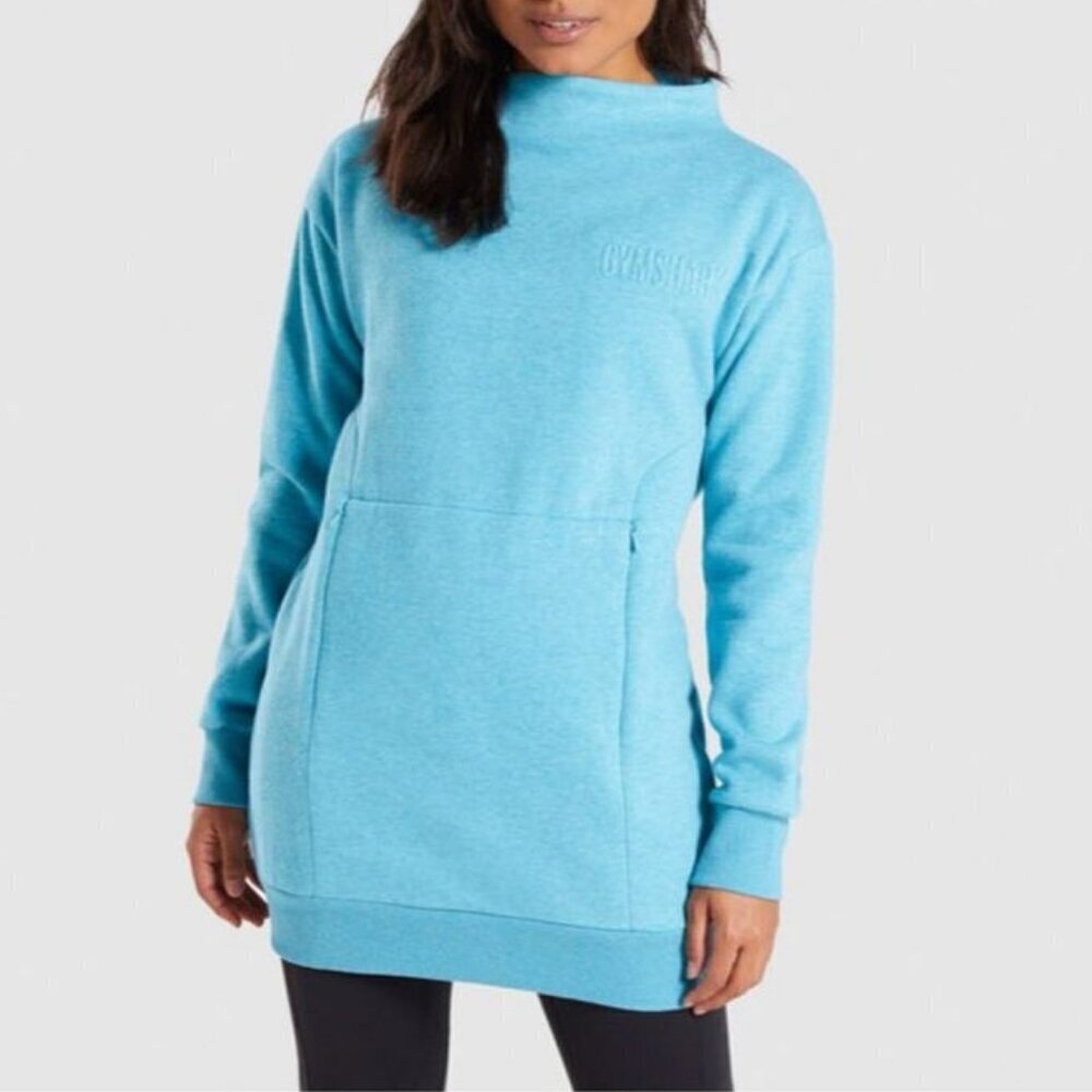 New‎ Gymshark So Soft Jumper Dusky Teal Blue Oversized Sweatshirt